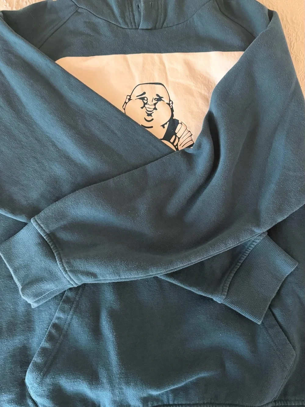 True Religion Teal Buddha Guitar Pullover Hoodie